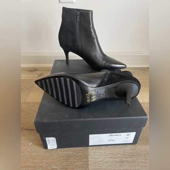 RAG & BONE BEHA BOOTIES BLACK MIX LEATHER SUEDE POINTY HEEL Size 10 - Picture 8 of 15